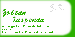 zoltan kuszenda business card